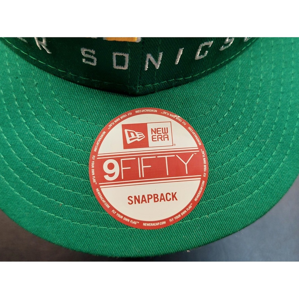 Vintage New Era 9Fifty Hardwood Classic Seattle Sonics Supersonics Snapback Hat - Picture 2 of 9